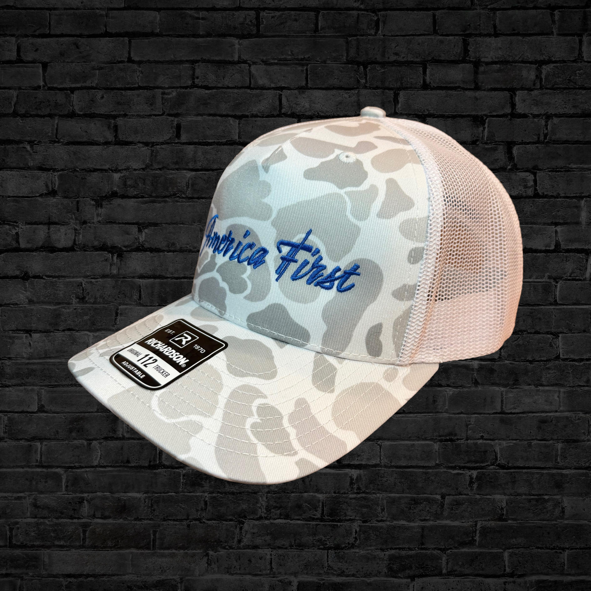 AMERICA FIRST™ | Camo Trucker Hat | Snapback