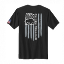 Unisex Black 100% Cotton Tee - Buffalo & Flag on Back