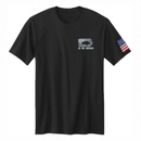 Unisex Black 100% Cotton Tee - Buffalo & Flag on Front