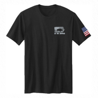 Unisex Black 100% Cotton Tee - Buffalo & Flag on Front