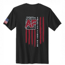 Unisex Black Pocket 100% Cotton Tee - (Red) AF & Flag on Back