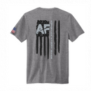 Unisex Gray 100% Cotton Tee - AF & Flag on Back
