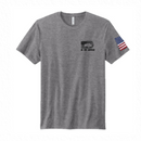 Unisex Gray 100% Cotton Tee - Buffalo & Flag on Front