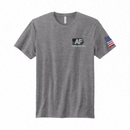 Unisex Gray Tri-Blend Tee - AF & Flag on Front