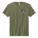 Unisex M.Green Tri-Blend Tee - AF & Flag on Front