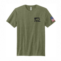 Unisex M.Green Tri-Blend Tee - Buffalo & Flag on Front