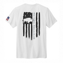 Unisex White 100% Cotton Tee - Buffalo & Flag on Back