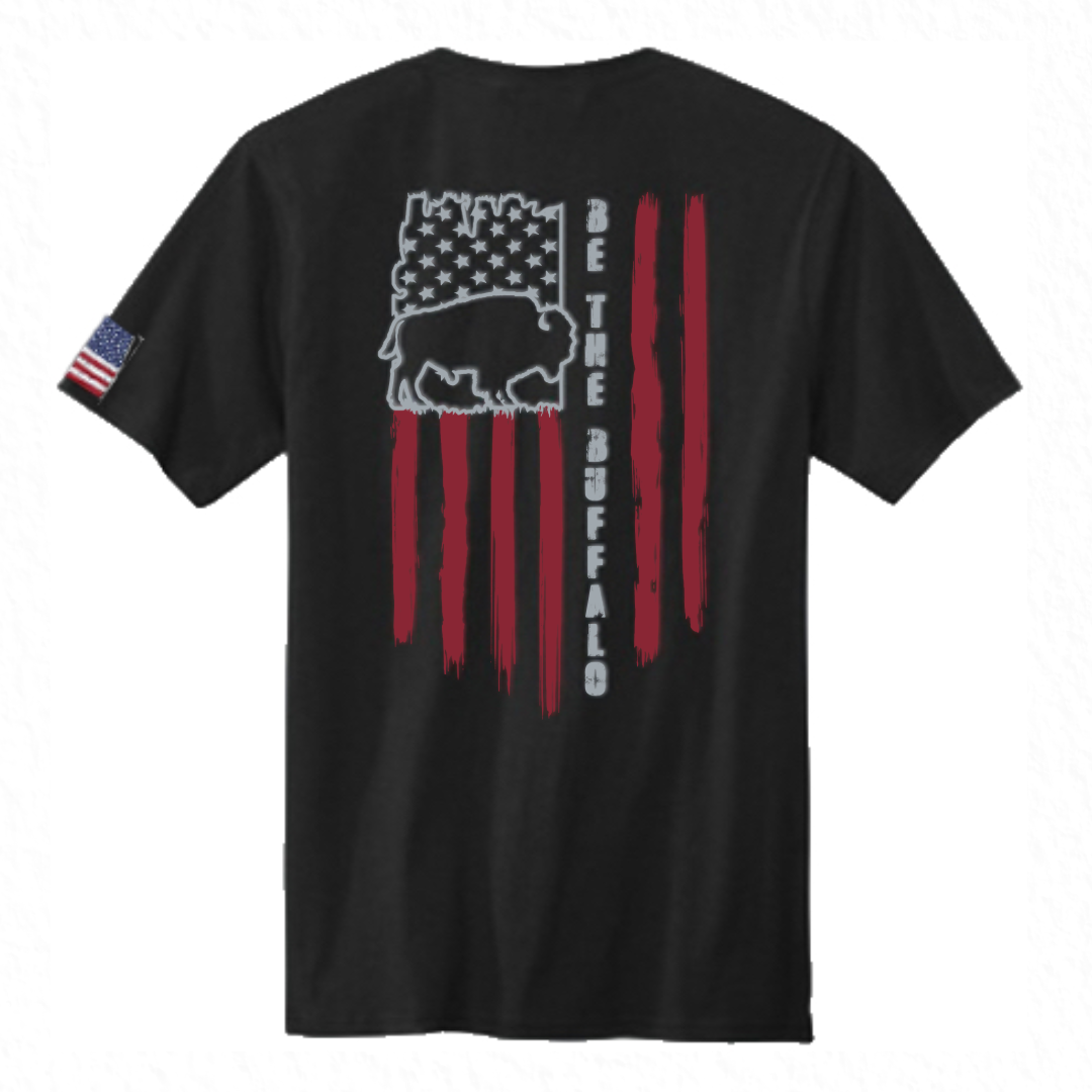 Black Shirt-Red & Silver Logo / ”BTB” - Be The Buffalo (Back) / M