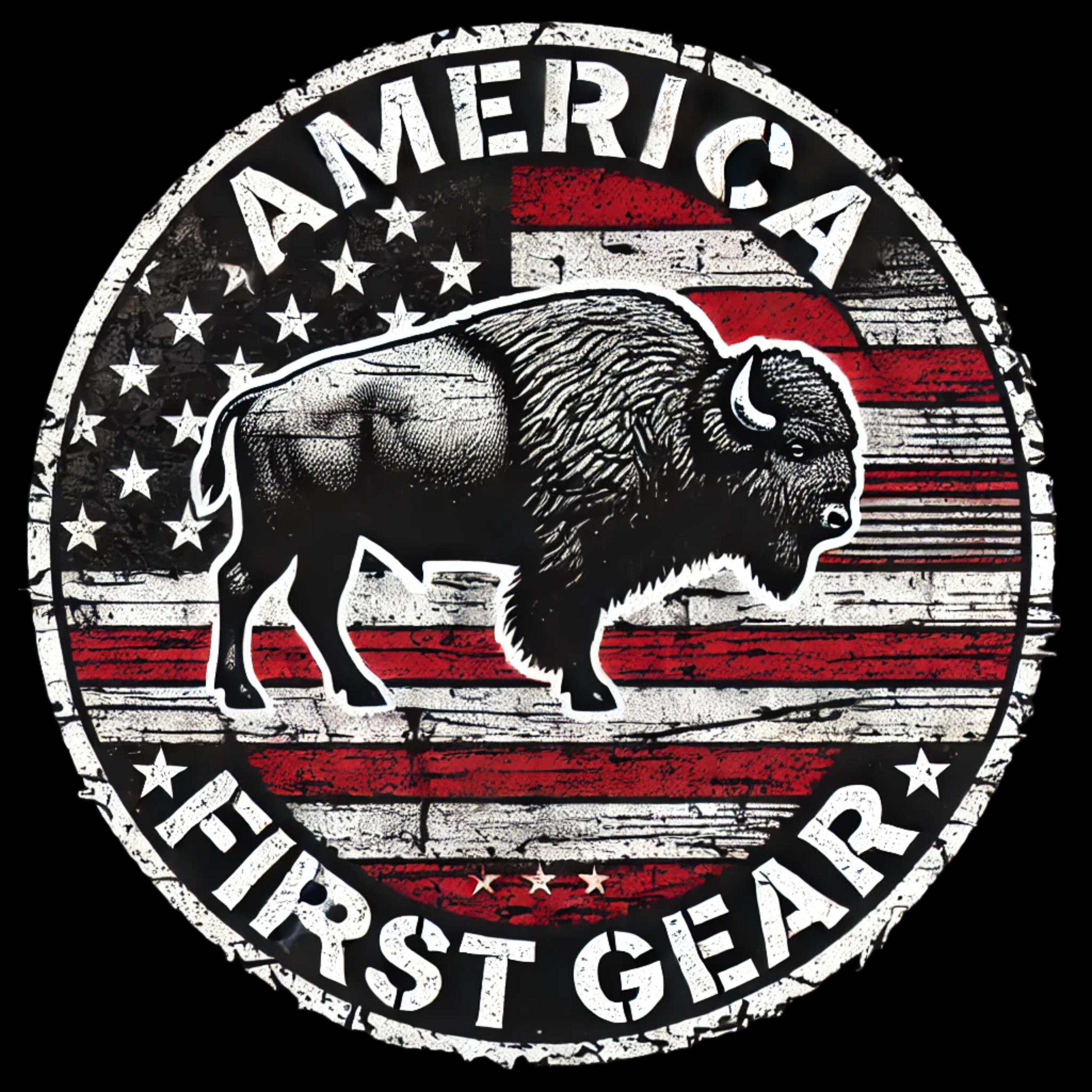 AMERICA FIRST GEAR™ | Bison-USA Flag Sticker’s