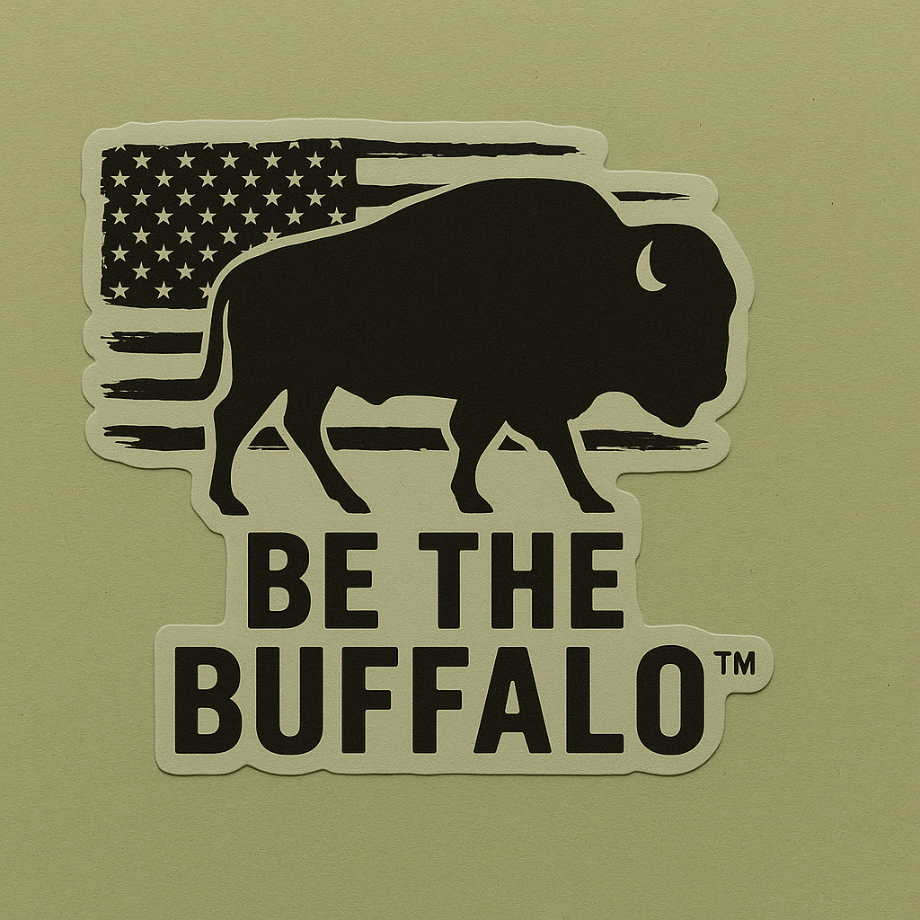 America First Gear-Flag/Buffalo Sticker